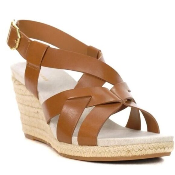 Cole Haan Women's Crystal Slingback Espadrille Wedge Sandals Brown Size 9,5B - Picture 3 of 14